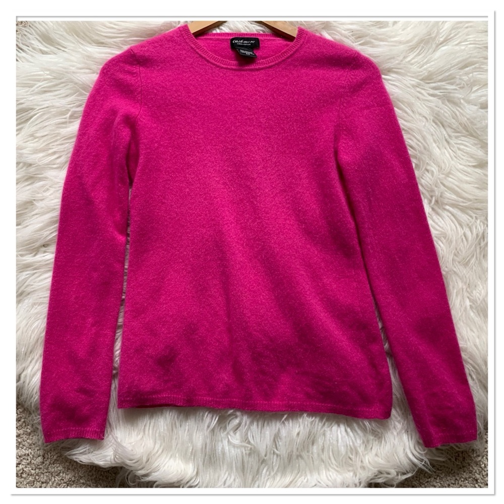 Lord & Taylor Cashmere Crewneck Sweater Fuchsia Punk Size Small